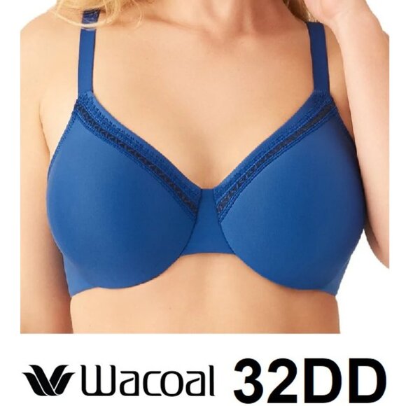 Wacoal Perfect Primer Contour Underwire T-Shirt Bra Convertible Blue 32DD - Picture 1 of 8